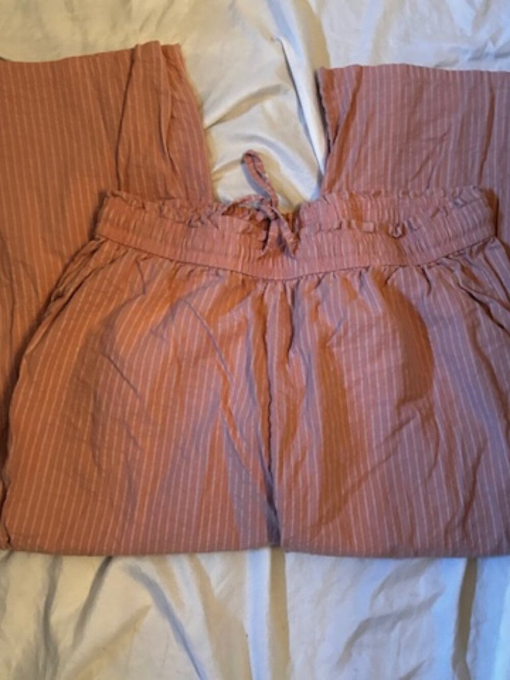 linen pink striped size xxl   light weight summer spring pant stretch 2x